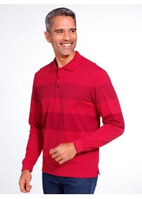 CLASSIC Herren Poloshirt "Langarm-Poloshirt", rot, Gr. 60, gemustert, gestreift, 100% Baumwolle, Shirts
