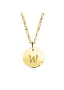 ONE ELEMENT Damen Ketten-Anhänger "Buchstaben Anhänger aus 333 Gelbgold Ø 11,0 mm", Buchstabe W, Gelbgold 333, gold, Gelbgold 333, Schmuckanhänger,