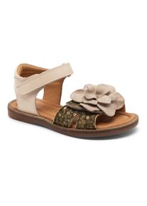 bisgaard Kinder Sandale "agnes Weite: normal", Gr. 28, grün, Leder, gemustert, festlich, Schuhe, Klettschuh, Festtagsschuh aus Leder, Größenschablone