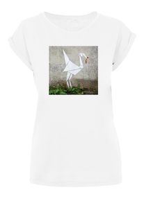 Merchcode Herren T-Shirt "Merchcode Damen Ladies Origami Bird T-Shirt", weiß, casual, Gr. S, unifarben, 100% Baumwolle, Shirts