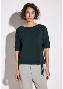 Street One Damen T-Shirt, grün, casual, Gr. 38, unifarben, Stoff, 46% Modal, 46% Polyester, 8% Elasthan, Shirts, mit Tunnelzug am Saum