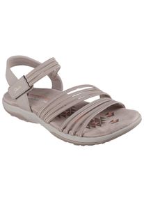 Skechers Damen Sandale "REGGAE SLIM", Gr. 39, grau, Textil, Lederimitat, casual, Schuhe, Sommerschuh, Trekking Sandale mit praktischem Klettverschluss