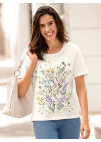 Inspirationen Damen Print-Shirt "Shirt", beige, Gr. 40, gemustert, mehrfarbig, geblümt, bedruckt, 100% Baumwolle, Shirts