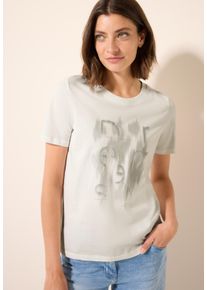 Cecil Damen T-Shirt, weiß, casual, Gr. M, bedruckt, unifarben, Jersey, Obermaterial: 100% Baumwolle, Shirts, mit Folienprint