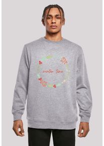 F4NT4STIC Herren Kapuzenpullover "Winter Time", grau, casual, Gr. S, Obermaterial: 50% Baumwolle, 50% Polyester, Pullover, Print