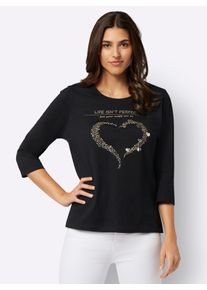 Classic Basics Damen 3/4-Arm-Shirt "3/4-Arm-Shirt", schwarz, Gr. 56, gemustert, bedruckt, 100% Baumwolle, Shirts