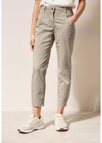 Cecil Damen Stoffhosejute beige, casual, Gr. 27, unifarben, Web, 97% Baumwolle, 3% Elasthan, Hosen, 4-Pocket Style