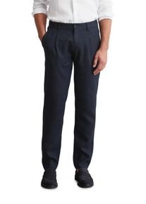 Marc O'Polo MARC O'POLO Herren Leinenhose "Osby jogger pleats", blau, casual, Gr. 33, Web, Obermaterial: 100% Leinen, Hosen
