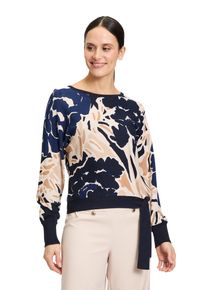 Betty Barclay Damen Strickpullover "Betty Barclay Feinstrickpullover mit Aufdruck", blau, modisch, Gr. 48, Strick, Obermaterial: 80% Viskose, 20%