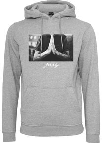 MisterTee Herren Sweatshirt "MisterTee Herren Pray Hoody", grau, Gr. S, unifarben, 65% Baumwolle, 35% Polyester, Sweatshirts