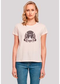 F4NT4STIC Damen T-Shirt "Skelette Lagerfeuer Marshmallow", pink, casual, Gr. L, Obermaterial: 100% Baumwolle, Shirts, Premium Qualität