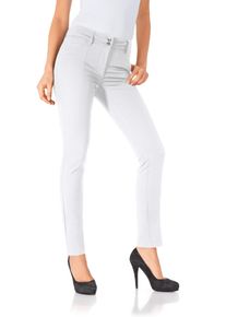 Heine Damen Röhrenhose, weiß, Gr. 48, unifarben, 48% Baumwolle, 45% Polyester, 7% Elasthan, Miedereinsatz:15% Elasthan, 85% Polyamid, Hosen