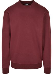 Urban Classics Herren Rundhalspullover "Urban Classics Herren Crewneck Sweatshirt", rot, casual, Gr. L, unifarben, 65% Baumwolle, 35% Polyester,