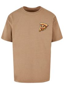 Merchcode Herren T-Shirt "Merchcode Herren Pizza Comic Acid Washed Oversized Tee", beige, casual, Gr. XXL, bedruckt, 100% Baumwolle, Shirts