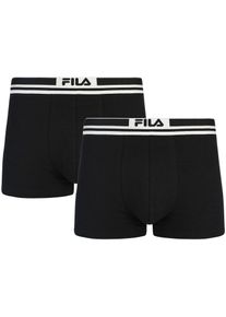 Fila Herren Boxer "MAN BOXER SHORTS", Gr. XXL, schwarz, Single Jersey, Obermaterial: 95% Baumwolle, 5% Elasthan, unifarben mit Farbeinsatz,