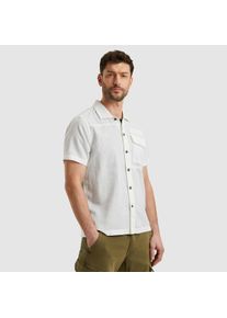 PME-Legend PME LEGEND Herren Kurzarmhemd "Short Sleeve Shirt Ctn linen", weiß, casual, Gr. XXL, unifarben, Web, Obermaterial: 65% Baumwolle, 35% Leinen, Hemden,