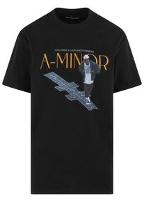 Herren T-Shirt "Upscale by Mister Tee A-Minor Oversize Tee", schwarz, casual, Gr. XL, UPSCALE BY MISTER TEE, bedruckt, 100% Baumwolle, Shirts