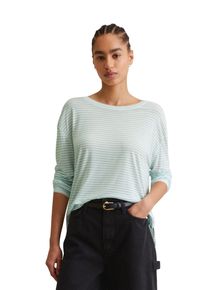 Marc O'Polo Damen Langarmshirt "aus weichem Viskose-Jersey", blau, Gr. XL, MARC O'POLO DENIM, gestreift, Obermaterial: 100% Viskose, Shirts
