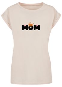 Merchcode Herren T-Shirt "Merchcode Damen Ladies Mothers Day - Queen Mom T-Shirt", beige, casual, Gr. M, bedruckt, 100% Baumwolle, Shirts