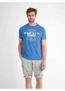 Lerros Herren T-Shirt "Lerros Herren T-Shirt mit Brustprint", blau, Gr. XL, 100% Baumwolle, Shirts