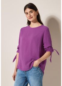 Cecil Damen Klassische Blusemagenta lacquer, casual, Gr. XL, unifarben, Web, 100% Baumwolle, Blusen, aus reiner Baumwolle