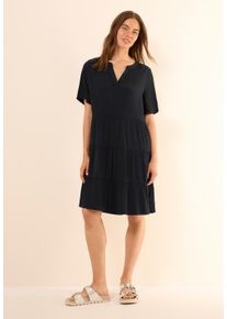 Cecil Damen Sommerkleid, schwarz, casual, Gr. M, Strukturmuster, Stoff, 70% Viskose, 30% Polyester , Kleider, in Unifarbe