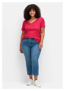 sheego Damen Stretch-Jeans "Große Größen", blau, casual, Gr. 56, unifarben, Obermaterial: 99% Baumwolle, 1% Elasthan, Jeans, im Curvy-Schnitt PIA