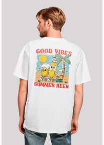 F4NT4STIC Herren T-Shirt "Summer Time Vintage Beer Cartoon", weiß, casual, Gr. S, Obermaterial: 100% Baumwolle, Shirts, Premium Qualität