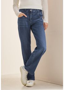 Cecil Damen Weite Jeans "Style Neele", blau, casual, Gr. 33, unifarben, Denim/Jeans, Obermaterial: 97% Lyocell, 3% Elasthan, Jeans, im Five-Pocket