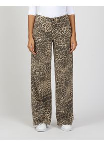 Gang Damen Stoffhose "Gang Hosen Wide Fit 94CARLOTTA LONG", braun, Gr. 32, 97% Baumwolle, 3% Elasthan, Hosen