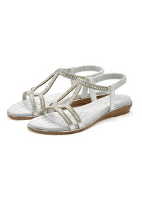 Vivance Damen Sandale "Sandalette, Sommerschuh", Gr. 39, silber, Obermaterial: 100% Lederimitat. Futter: 100% Lederimitat. Decksohle: 100%
