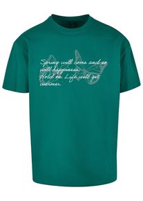 Merchcode Herren T-Shirt "Merchcode Herren Spring Saying Heavy Oversized Tee", grün, casual, Gr. L, bedruckt, 100% Baumwolle, Shirts