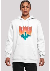 F4NT4STIC Herren Kapuzenpullover "Berg Sonnenuntergang Geometrisch", weiß, casual, Gr. S, Obermaterial: 65% Baumwolle, 35% Polyester, Pullover,
