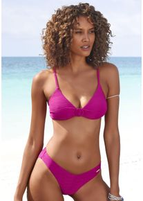 Sunseeker Damen Bikini-Hose "Loretta", pink, Gr. 32, unifarben, Strukturmuster, Polyamid, Badehosen, mit V-förmigem Bündchen