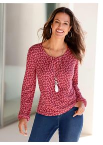 Inspirationen Damen Print-Shirt "Shirt", rot, Gr. 40, geblümt, gemustert, mehrfarbig, bedruckt, 95% Viskose, 5% Elasthan, Shirts