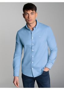 TRIGEMA Herren Poloshirt "TRIGEMA Business-Hemd aus DELUXE-Single-Jersey", blau, casual, Gr. XL, 100% Baumwolle, Shirts