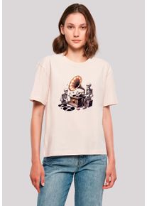 F4NT4STIC Damen T-Shirt "Gothic Skeleton Vintage Plattenspieler", pink, casual, Gr. XXL, Obermaterial: 100% Baumwolle, Shirts, Premium Qualität