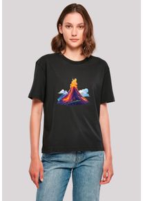 F4NT4STIC Damen T-Shirt "Vulkanausbruch", schwarz, casual, Gr. XS, Obermaterial: 100% Baumwolle, Shirts, Premium Qualität