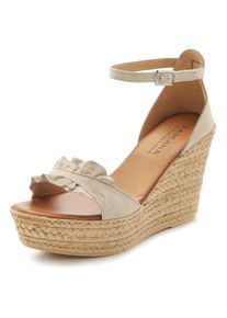 Lascana Damen Sandalette "Sommerschuh", Gr. 40, beige, Obermaterial: 50% Rindsleder, 50% Ziegenleder. Futter: 50% Rindsleder, 50% Ziegenleder.