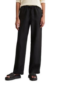 Marc O'Polo MARC O'POLO Damen Chinohose "mit elastischem Bund", schwarz, casual, Gr. 36, unifarben, Obermaterial: 100% Leinen; Futter: 100% Baumwolle, Hosen