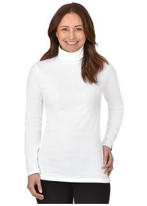 TRIGEMA Damen Rollkragenshirt "TRIGEMA Rollkragenshirt", weiß, Basic, Gr. XL, 95% Baumwolle, 5% Elastan, Shirts