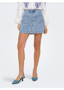 Only Damen Jeansrock "ONLAMAZING HW SKIRT TAI DNM NOOS", blau, modisch, Gr. L, unifarben, Denim/Jeans, Obermaterial: 100% Baumwolle, Röcke