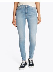 Tommy Jeans Damen Skinny-fit-Jeans "NORA MR SKNY", blau, casual, Gr. 32, unifarben, Denim/Jeans, Obermaterial: 98% Baumwolle, 2% Elasthan, Jeans, mit