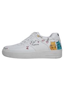 DOGO Damen Sneaker "Dice Sneakers Cat Lovers Damen Sneaker / Female", Gr. 36, weiß, Lederimitat, Schuhe, Vegan