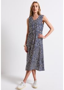 Street One Damen Maxikleid, blau, casual, Gr. 34, bedruckt, Stoff, 100% Viskose, Kleider, aus Viskose