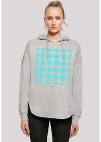 F4NT4STIC Damen Kapuzenpullover "Hahnentritt Karo blau", grau, casual, Gr. M, Obermaterial: 100% Baumwolle, Pullover, Print