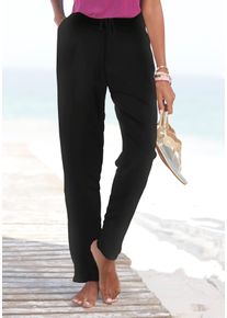 Beach Time BEACHTIME Damen Jerseyhose, schwarz, modisch, Gr. 36, unifarben, Jersey, Obermaterial: 100% Viskose, Hosen, mit Taschen, Jogginghose, Relaxhose, Basic