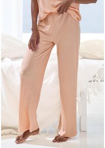 s.Oliver Damen Pyjamahose, Gr. 32, orange, Rippware, Obermaterial: 92% Modal (TENCEL), 8% Elasthan, meliert, modisch, Hosen, in elastischer Rippware