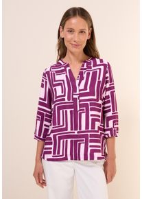 Cecil Damen Klassische Bluseanemone pink, casual, Gr. S, bedruckt, Stoff, 88% Viskose, 12% Nylon, Blusen, mit 3/4 Ärmeln