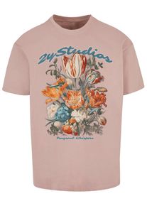 2Y STUDIOS Herren T-Shirt "2Y Studios Herren FLOWERS TEE", rosa, casual, Gr. M, bedruckt, 100% Baumwolle, Shirts